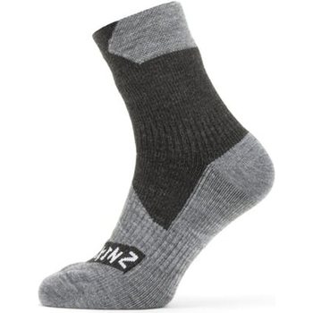 Sealskinz Waterproof All Weather Ankle Length Sock, Black/Grey Marl, S