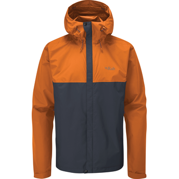 RAB Downpour Eco Waterproof Jacket Mens, Marmalade/Beluga, XXL