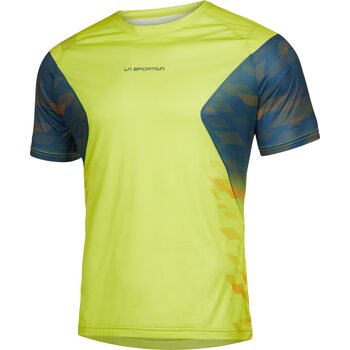 La Sportiva Pacer T-Shirt Mens, Lime Punch / Storm Blue, S